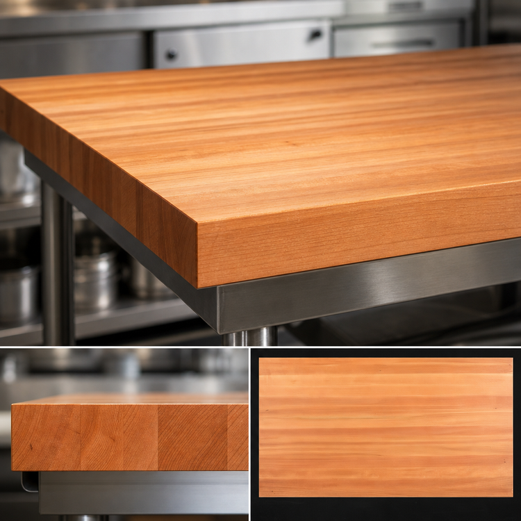 Product image #4 for John Boos Boos Block American Cherry Edge Grain Kitchen Countertop, 132 x 42 x 3 Inches, Penetrating Oil Finish