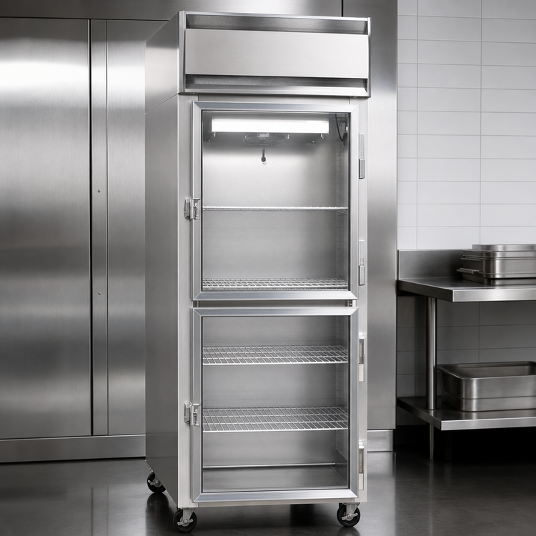 Product image #4 for Continental Refrigerator 1FESNSSGDHD One-Section Extra-Wide Shallow Depth Reach-In Freezer with Half-Height Glass Doors