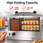 Thumbnail image #5 for Admiral Craft HDS-1300W/100 Countertop Side-by-Side Hot Dog & Bun Steamer, 100 Hot Dogs, 36-48 Buns