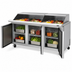 Thumbnail image #4 for Turbo Air Super Deluxe 72-5/8-Inch Wide Three-Section Sandwich/Salad Mega Top Prep Table with Slide-Back Lid and 30-Pan Opening