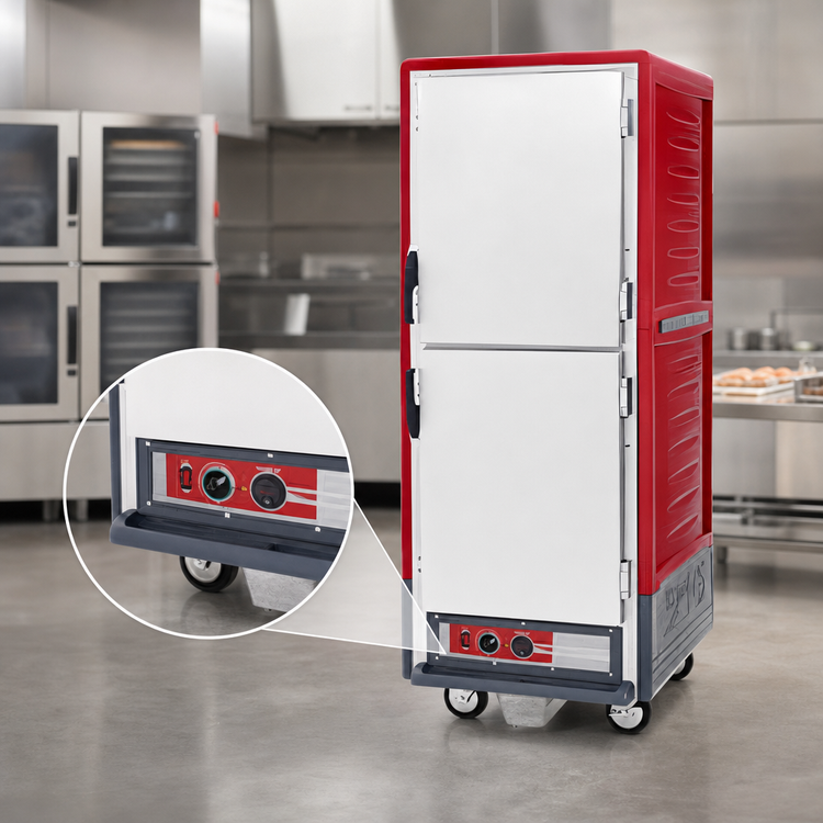 Product image #4 for Metro C5 3 Series Mobile Full-Height Moisture Heated Holding & Proofing Cabinet with Dutch Insulated Aluminum Doors and Fixed Wire Slides