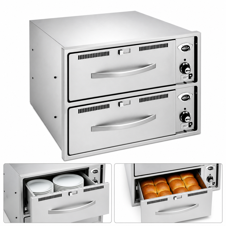 Product image #4 for Wells RW-26HD Heavy Duty Built-In Two-Drawer Drawer Warmer