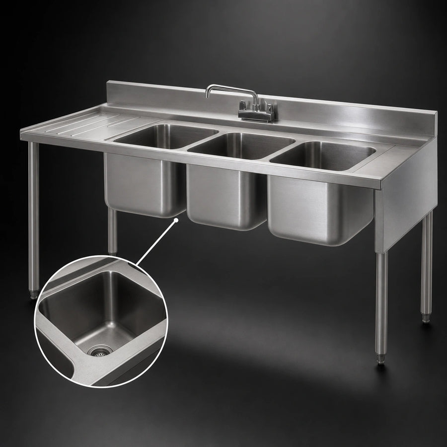 Three Deep-Drawn Compartments