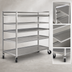 Thumbnail image #5 for Channel Manufacturing Aluminum Glass/Oval Tray Mobile Shelf Truck / Flight Cart, 75 x 25 x 72 Inches, 4 Shelves