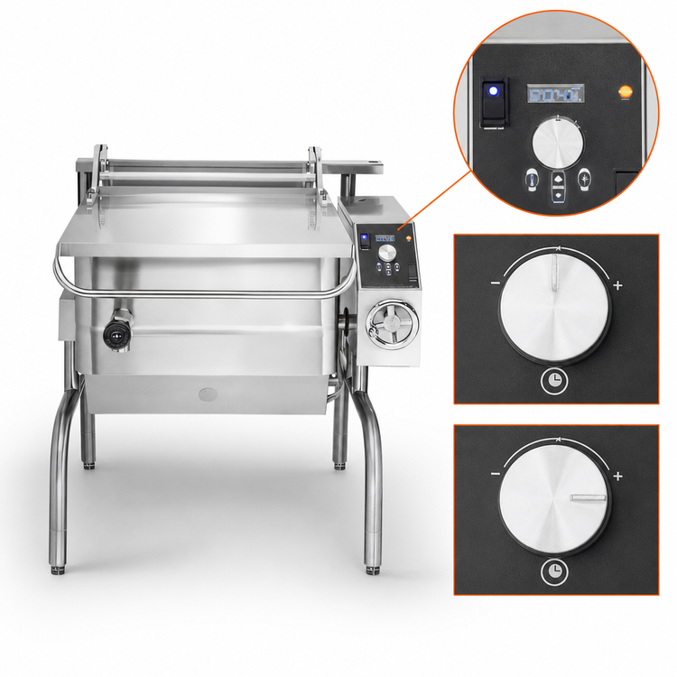 Product image #4 for Groen BPM-30GA Gas Braising Pan with Manual Tilt, 30-Gallon Capacity, Open Frame Base