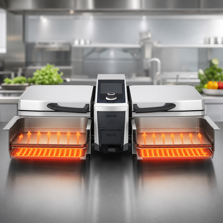 Product image #4 for RATIONAL iVario Pro 2-XS 2-Pan Power Tilt Multifunctional Cooking Center