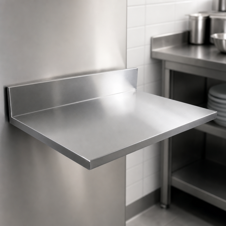 Product image #4 for John Boos Stainless Steel Countertop with 6-Inch Boxed Backsplash, 12 x 25 x 1-1/2 Inch