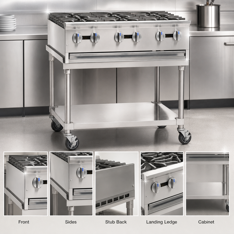 Product image #4 for Imperial Pro Series PSH848 48-Inch Gas Countertop Hot Plate with 8 Open Burners