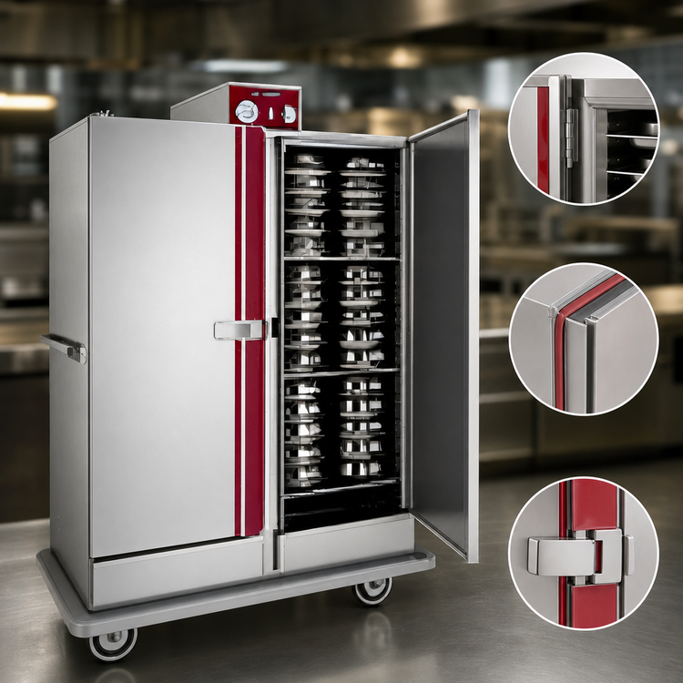 Product image #4 for EquaHeat Mobile Insulated Double-Door Electric Banquet Cabinet for Pre-Plated Food, 120 Covered Plate Capacity