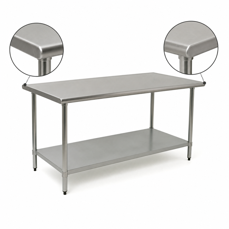 Product image #4 for Eagle Group BlendPort® Budget Series Flat Top Stainless Steel Work Table with Adjustable Undershelf, 84 x 30 Inches