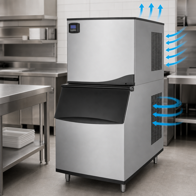 Product image #4 for Maxx Ice Intelligent Series 30-Inch Air-Cooled Half Dice Modular Ice Machine with 580-Lb Storage Bin