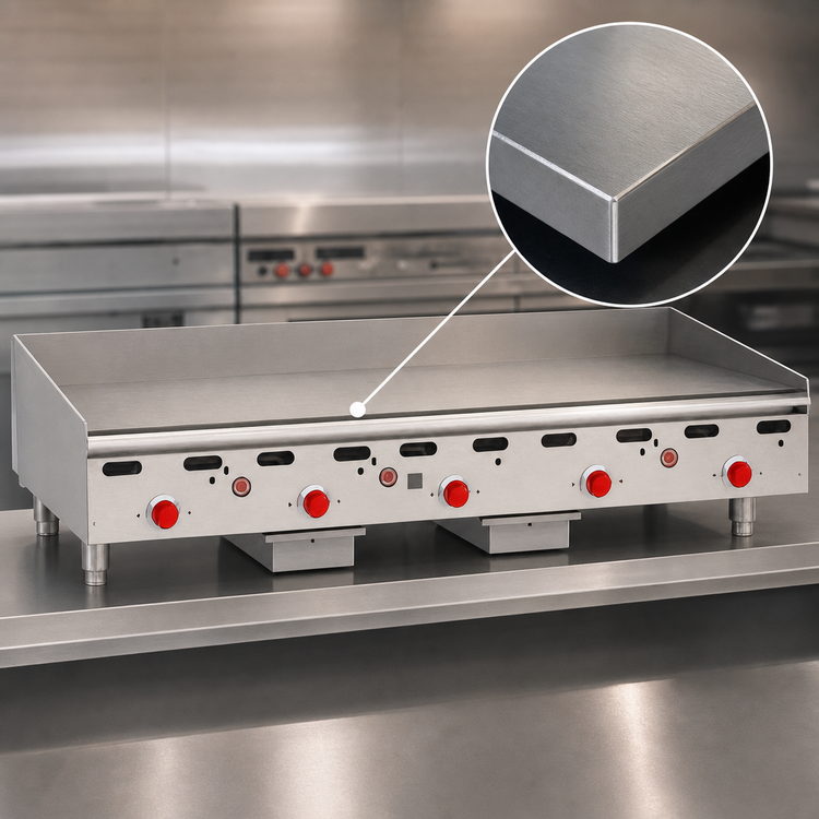 Product image #4 for Wolf ASA60 5-Burner Heavy Duty Countertop Gas Griddle, 60-Inch x 24-Inch Cooking Surface, 1-Inch Polished Steel Plate
