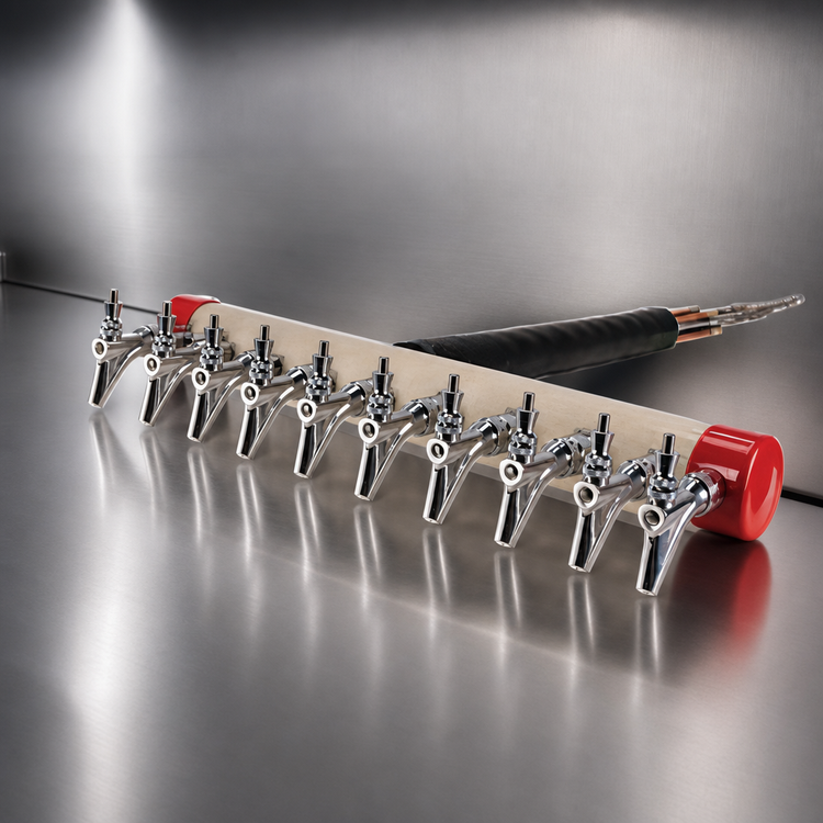 Product image #4 for Kool-Rite 10-Faucet Short-Shank Glycol-Cooled Draft Tower Insert Module, 30-Inch Wall Mount
