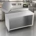 Thumbnail image #4 for John Boos 84-Inch Stainless Steel Work Table with Open Front Cabinet Base and 5-Inch Backsplash