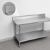 Thumbnail image #4 for Advance Tabco 108-Inch x 30-Inch Stainless Steel Work Table with 5-Inch Backsplash and Adjustable Galvanized Undershelf
