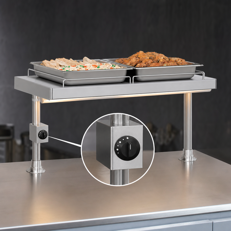 Product image #4 for Hatco Glo-Ray 24-Inch Wide Free-Standing Heated Shelf, 7-3/4-Inch Deep, with Adjustable Thermostat and Stainless Steel Top