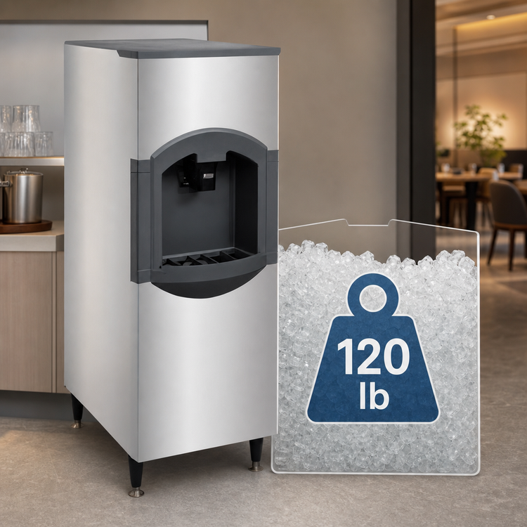 Product image #4 for Scotsman iceValet Hotel/Motel Floor-Model Ice-Only Dispenser for 22-Inch Top-Mount Cube Ice Makers, 120 lb Capacity, 230V/50/1-Ph