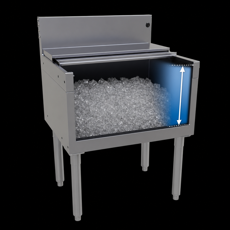 Product image #4 for Glastender 24-Inch Extra Deep Stainless Steel Underbar Ice Bin with 10-Circuit Cold Plate