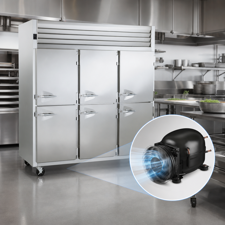 Product image #4 for Traulsen Spec-Line RLT332WUT-HHS Three-Section Standard Depth Reach-In Freezer with Half-Height Solid Doors