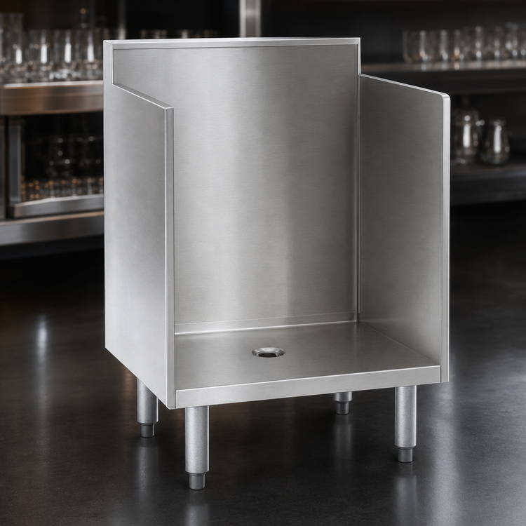 Product image #4 for Eagle 1800 Series 18 Inch Open-Top Underbar Glass Rack Storage Unit with Open Cabinet Base