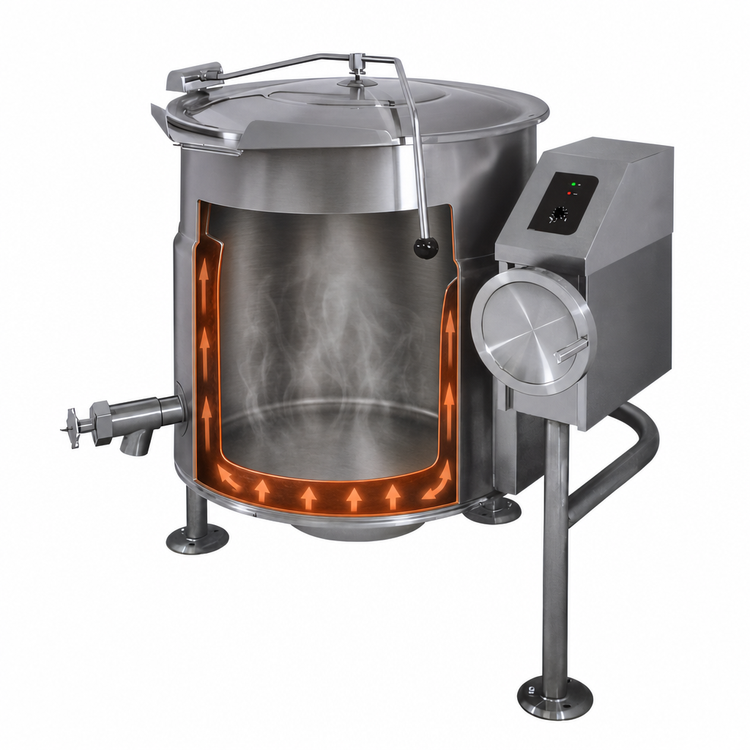 Product image #4 for Cleveland Range Electric Tilting Steam Kettle, 25-Gallon, 2/3 Steam Jacket, Open Tri-Leg Base
