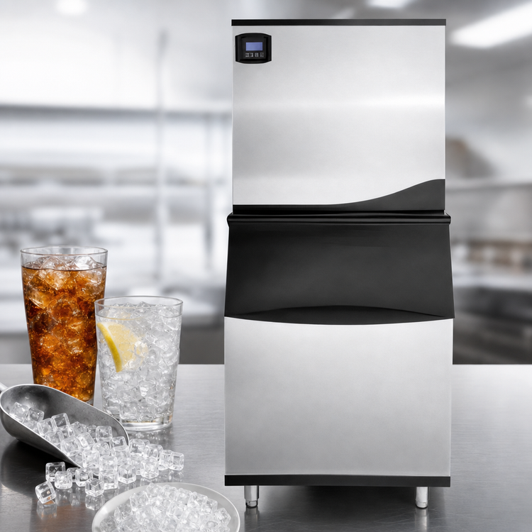 Product image #4 for Maxx Ice MIM650NH-B580 Intelligent Series Modular Ice Machine with 580 lb. Bin, Half Dice Cubes