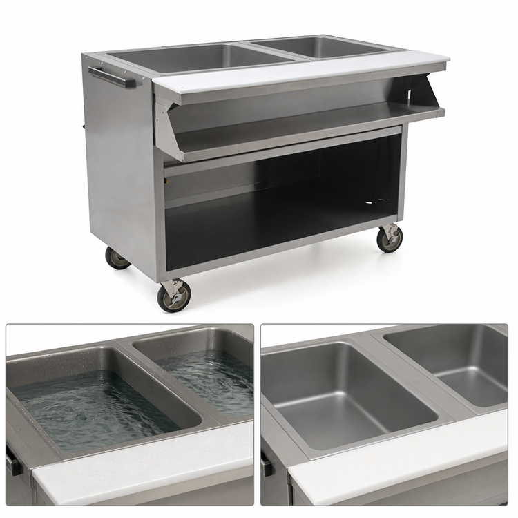 Product image #4 for Eagle Group Spec-Master Mobile Sealed Well Hot Food Table with Sliding Doors, 2 Wells, 33-Inch Wide, 120V
