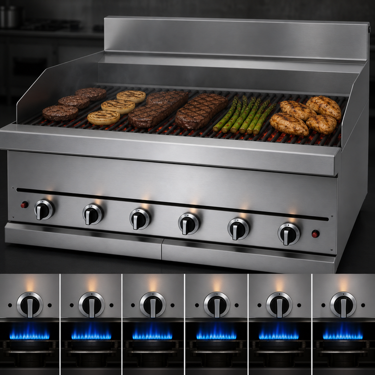 Product image #4 for Garland GF Starfire Pro GF Sentry Flame Failure Series 36-Inch Countertop Gas Ceramic Briquette Charbroiler