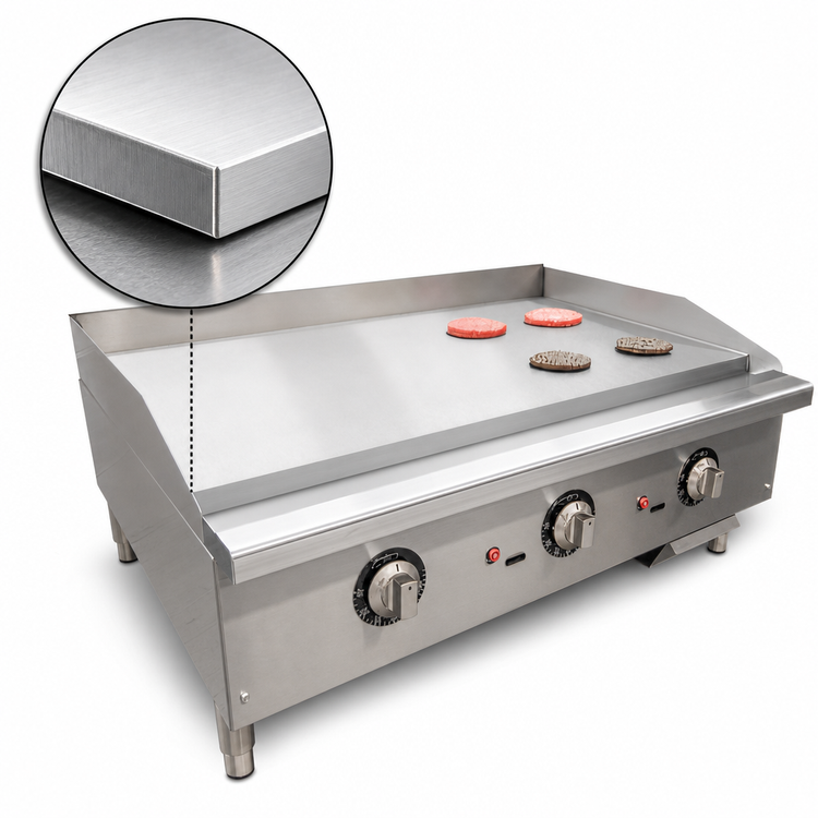 Product image #5 for Castle Heavy Duty 36-Inch Countertop Gas Griddle with 24.5-Inch Polished Steel Plate