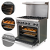 Thumbnail image #4 for IKON Cooking 36-Inch Natural Gas Commercial Range with 6 Burners, Standard Oven, and Back Riser Shelf