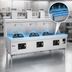 Thumbnail image #4 for York YF-3-SS Gas Wok Range with 3 Chambers, Water-Cooled Top, Stainless Steel Deck & Sides