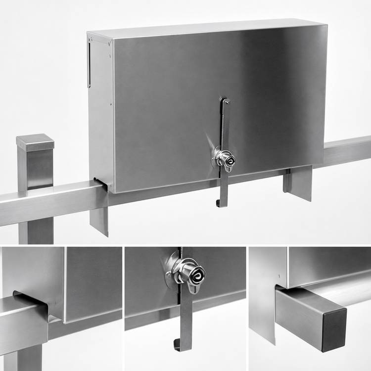 Product image #4 for CHOICE 43-Inch Single Speed Rail Locking Cover, Stainless Steel
