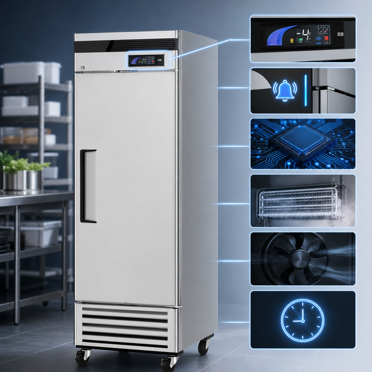 Product image #4 for Turbo Air Super Deluxe 19.03 Cu. Ft. One-Section Solid Door Reach-In Freezer with Bottom Mount Compressor