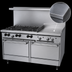 Thumbnail image #4 for Garland SunFire 60-Inch Gas Restaurant Range with 24-Inch Griddle, 6 Open Burners, and 2 Standard Ovens