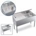 Thumbnail image #4 for Krowne Royal Series Stainless Steel Two-Compartment Underbar Sink Unit with Left Drainboard and Faucet, 48 x 19 Inches