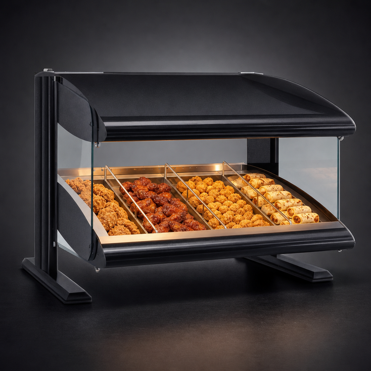 Product image #4 for Hatco Spot On Slant Countertop Heated Zone Merchandising Warmer, Single Shelf, 4 Zones, 46-Inch