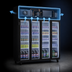 Thumbnail image #4 for Howard-McCray Four-Section Top-Mount Hinged Glass Door Merchandiser Refrigerator, Black