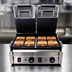 Thumbnail image #4 for Omcan Commercial Double Panini Grill with Smooth Top & Bottom Cast Iron Plates, 10 x 18 Inch Cooking Surface, 220V