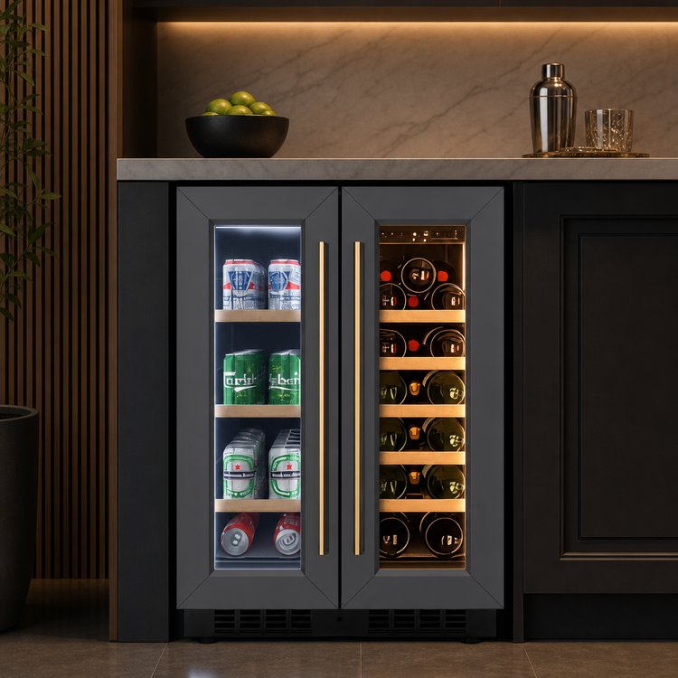 Product image #5 for KoolMore Reserve 24-Inch Panel-Ready Dual-Zone French Door Under-Counter Wine Cooler