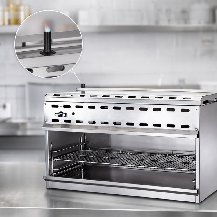 Product image #4 for Omcan 48-Inch Countertop Natural Gas Infrared Cheesemelter with 3 Rack Positions
