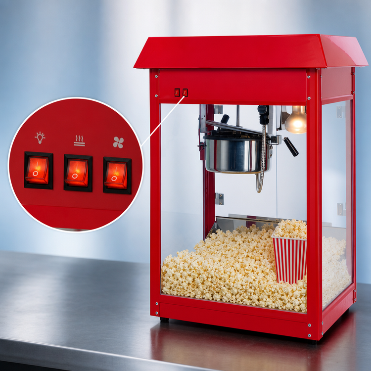 Product image #5 for Showtime 8 oz Countertop Popcorn Popper Machine with Non-Stick Kettle, Red