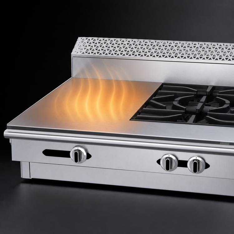 Product image #4 for Garland Cuisine 36-Inch Heavy Duty Modular Top Natural Gas Combination Top Range with 2 Open Burners and 18-Inch Hot Top