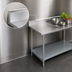 Thumbnail image #4 for Advance Tabco 144-Inch x 30-Inch 16-Gauge 430 Stainless Steel Work Table with 5-Inch Backsplash and Galvanized Undershelf