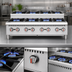 Thumbnail image #4 for Hurakan by Equip.me Heavy Duty Countertop Step-Up 8 Open Burner Range