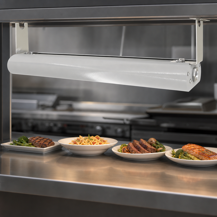 Product image #4 for Vollrath 84-Inch Single Unlighted Low Profile Heat Strip, 208V, Chrome Powder Coat