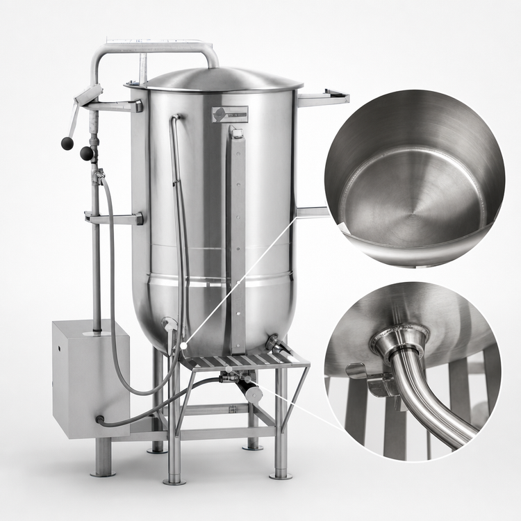 Product image #4 for Legion LTCR-100 100-Gallon Direct Steam Coffee Kettle