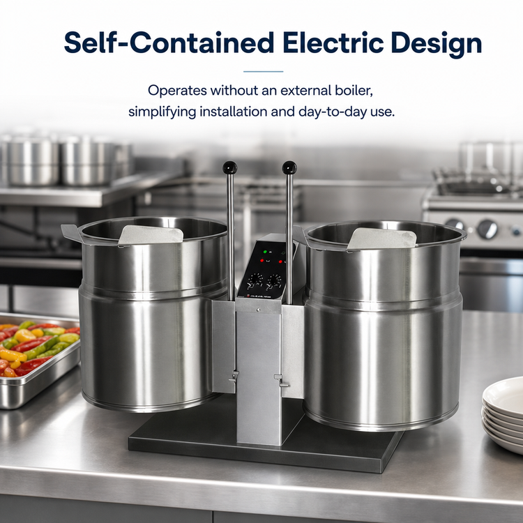 Product image #4 for Cleveland Range Twin Countertop Electric Tilting Kettle, 6 Gallons Each