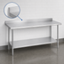 Thumbnail image #4 for Duke 84-Inch x 36-Inch 16-Gauge 300 Series Stainless Steel Work Table with 1-1/8-Inch Riser
