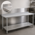 Thumbnail image #4 for Eagle Group Spec-Master Stainless Steel Work Table with Rear Up-Turn and Adjustable Undershelf, 144W x 36D