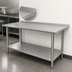 Thumbnail image #4 for Advance Tabco FMS-307 Stainless Steel Work Table with 1-1/2 Inch Rear Up-Turn and Adjustable Undershelf, 84 x 30 Inches